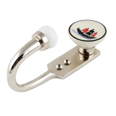 Black Boat Flat Ceramic Hook